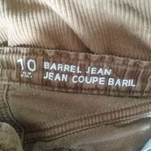 GAP barrel brown corduroy pant girl size 10 - Picture 4 of 5